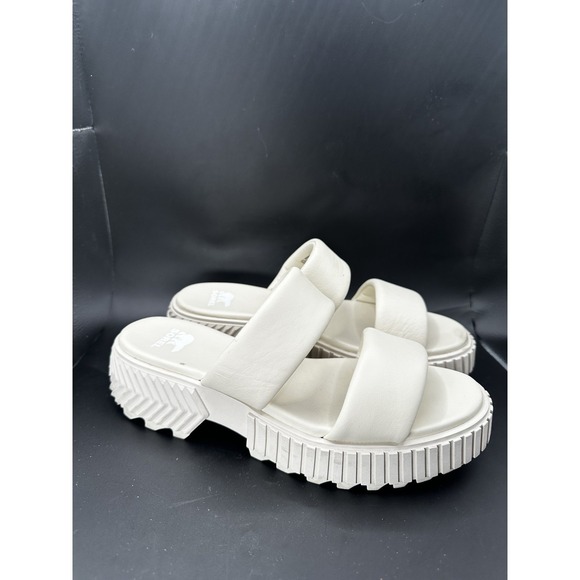 Sorel Shoes - Sorel Womens Size 8.5 ONA Streetworks Slide White Platform Slip On Sandals Shoes